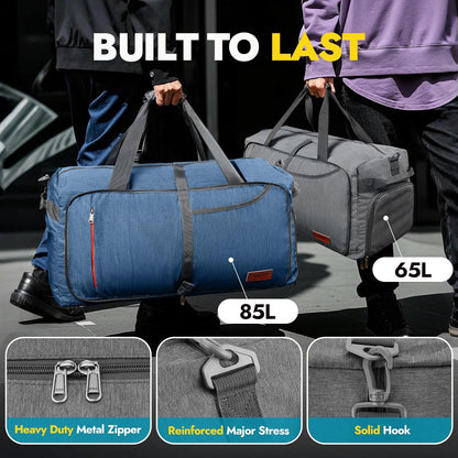 Canway 115L Travel Duffel Bag, Foldable Weekender Bag with Shoes Compartment for Men Women Water-proof & Tear Resistant