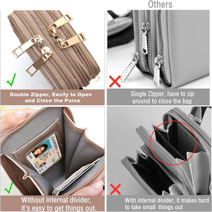 Crossbody Cellphone Purse Women Touch Screen Bag RFID Blocking Wallet Handbag Shoulder Strap