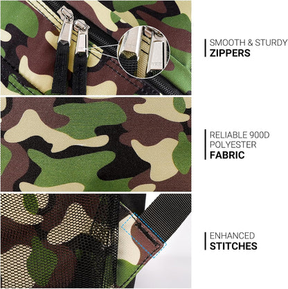 ZORFIN 26L Backpack for College, and Travel: Water Resistant Bookbag - Buckshot Camo
