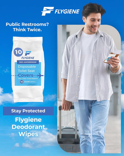 Disposable Toilet Seat Covers for Travel – Waterproof, Tear-Resistant XL Toilet Liners with 2 Layers of Protection – Individually Wrapped Travel Size Toiletries - 10 Count (1 Pack of 10)