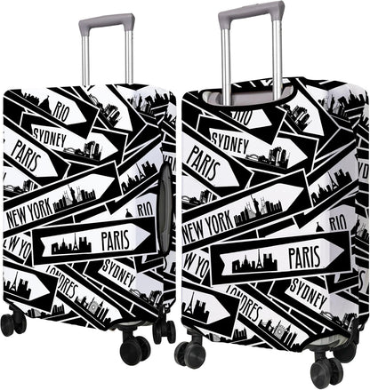 Travel Luggage Cover Suitcase Protector Fits 18-32 Inch Wheel Covers PatternedTravel Related Items Flower Luggage Protector Elastic S