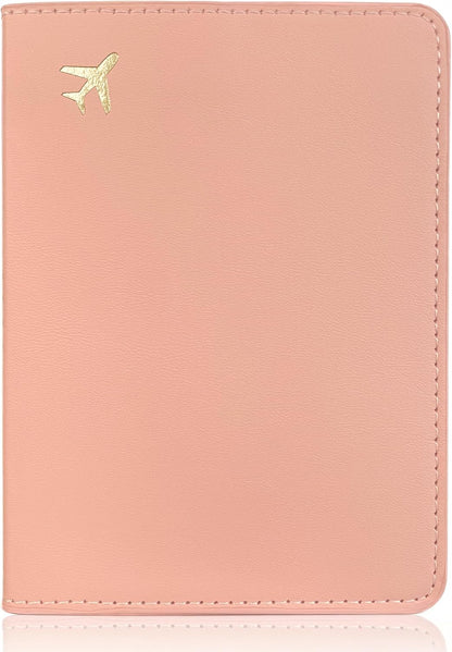 Passport Holder for Travel Essentials,RFID Blocking Passport Cover Case for Travel Accessories,Travel Wallet for Women Men (Pink)