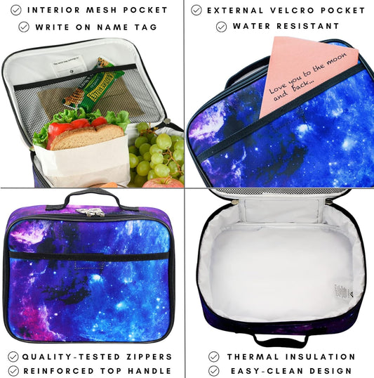 Fenrici Lunch Box for Boys, Kids Insulated Lunch Bag, Soft Sided Compartments, Spacious, BPA Free, Food Safe, 10.8in x 8.5in x 2.8in, Shark, Camo