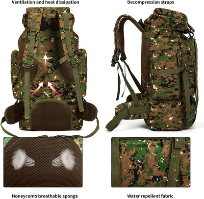 Hiking Backpack for Men 70L/100L Camping Backpack Military Rucksack Molle 3 Days Assault Pack for Climbing