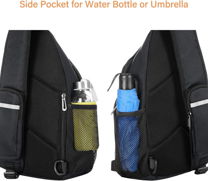 MOSISO Sling Backpack Bag, Crossbody Shoulder Bag Travel Hiking Daypack Chest Bag with Front Square Pocket&USB Charging Port