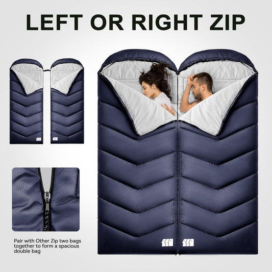 Sleeping Bags for Adults Cold Weather,Portable, Waterproof,Lightweight Camping Sleeping Bag for Tall Girls Boys with Compression Sack for Warm Camping, Hiking, Outdoor & Indoor