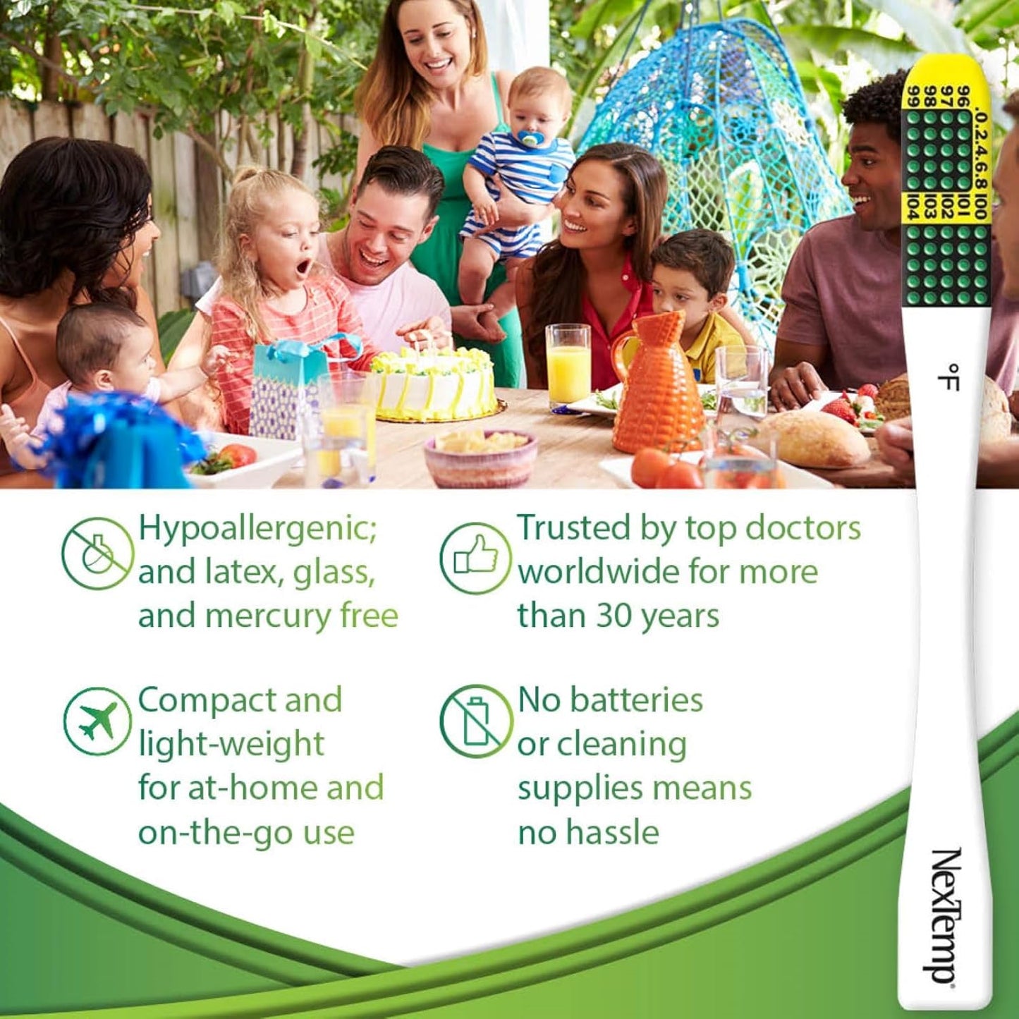 Ultra Single-Use Thermometers - Individually Wrapped Disposable First Aid Supplies with High-Accuracy Readings, for Work, Home, and Travel, Fahrenheit, 12-Pack, by Medical Indicators Inc.