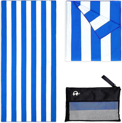 Elite Trend Quick Dry Towel Large 63x31 Inch - Microfiber Beach Towel - Perfect for Beach, Travel, Swimming, Pool, Yoga, Hiking, Camping - Lightweight, Fast Drying, Compact for Adults (Cabana Blue)