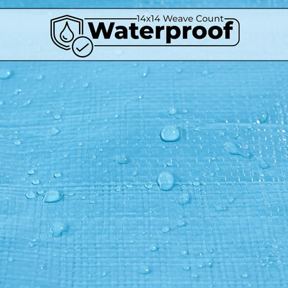 Tarps Heavy Duty Waterproof 20x30-12 mil Thick Camping Tent - Blue Tarp 20x30 UV Resistant, Rip & Tear Proof with Metal Grommets – Multipurpose Use for Camping, Tent, Boat, RV, Car, & Pool Cover