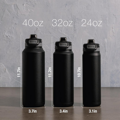 ZULU Powerfill Pro 40oz Stainless Steel Water Bottle with Quick Fill Lid, Triple Walled Vacuum Insulated Metal, Leak Proof Locking Lid, Sip and Chug, Reusable BPA Free, High Tide