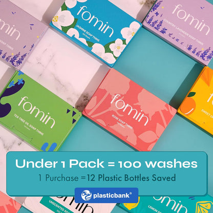 FOMIN - Antibacterial Paper Soap Sheets for Hand Washing - (200 Sheets) Rose Portable Travel Soap Sheets, Dissolvable Camping Mini Soap, Portable Hand Soap sheet