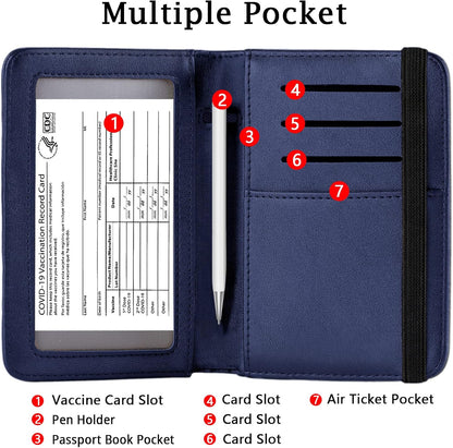 ZOPPEN Passport Holder Wallet, Passport Cover Travel Wallet Women Travel Essentials Accessories Document Organizer Travel Must Haves Rfid Blocking Cover Case for Women and Men, Blue