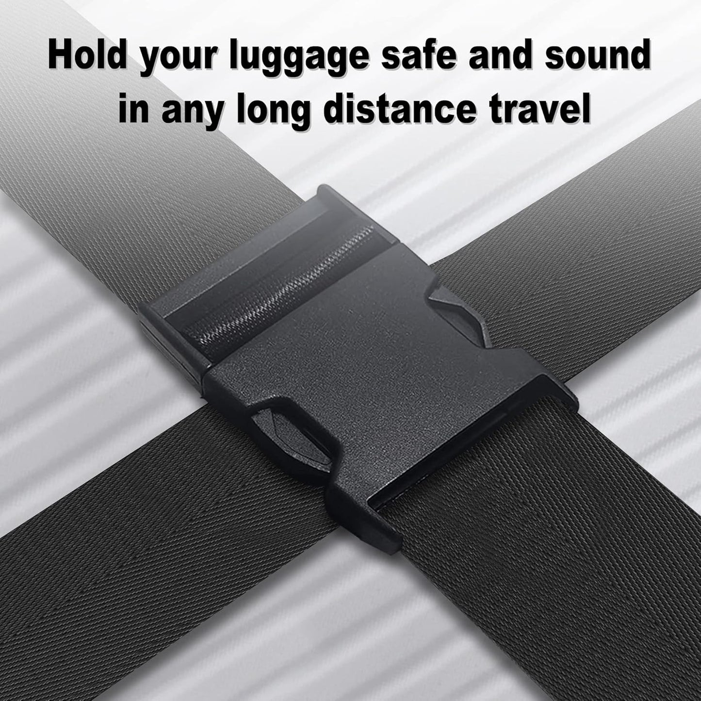 Luggage Straps for Suitcases TSA Approved Travel Belt 8 Pack by Chelmon (Black)
