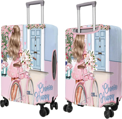 Travel Luggage Cover Suitcase Protector Fits 18-32 Inch Wheel Covers PatternedTravel Related Items Flower Luggage Protector Elastic XL