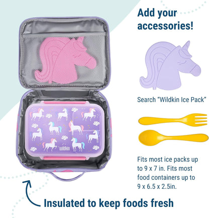 Wildkin Kids Insulated Lunch Box – Durable and Reusable for School & Travel - Mermaids