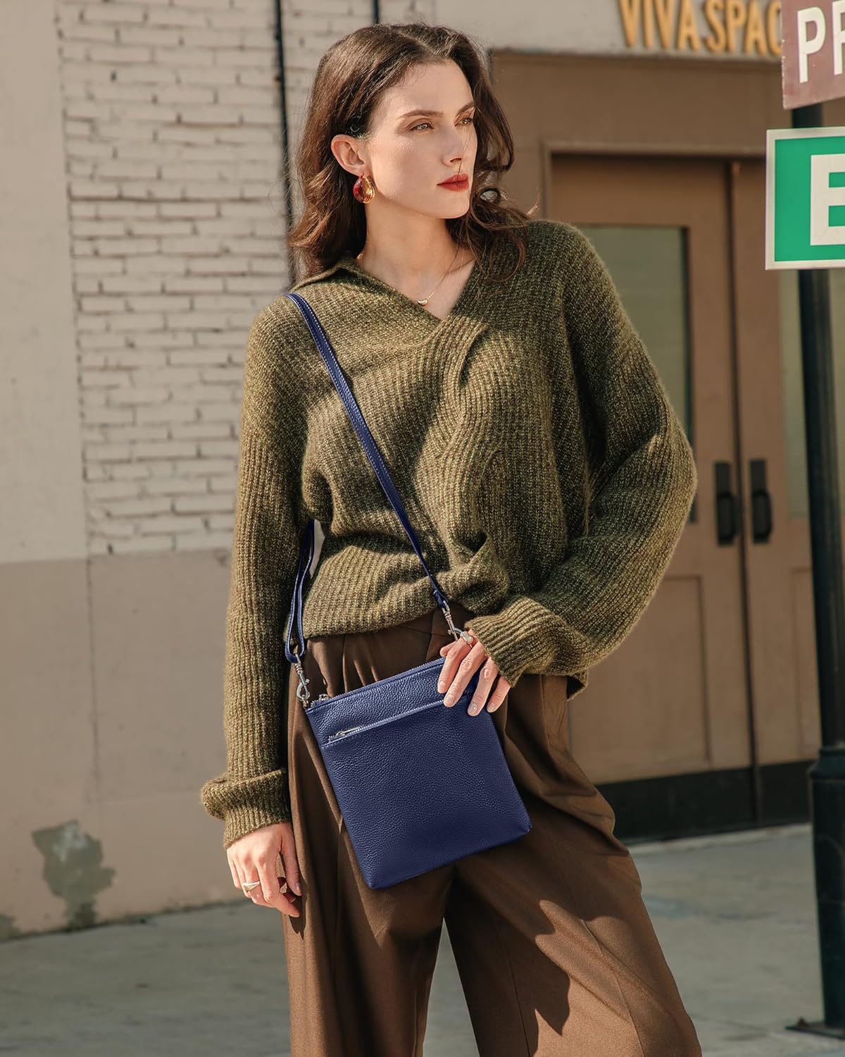 befen Genuine Leather Small Crossbody Purses for Women Travel Cross Body Bags Lightweight with Adjustable Shoulder Strap