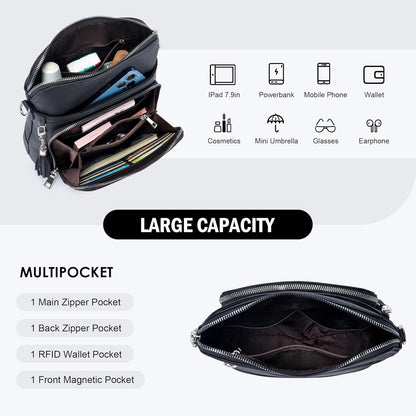 Crossbody Purse for Women,Lightweight Medium Crossbody Bag Soft Leather Women's Shoulder Handbags with Tassel