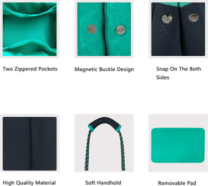 QOGiR Neoprene Multipurpose Beach Bag Tote with Inner Zipper Pocket … … … …