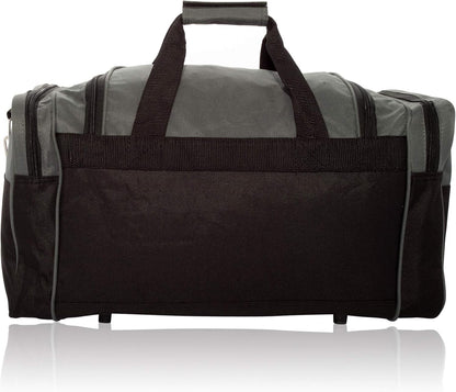 DALIX 21" Blank Sports Duffle Bag Gym Bag Travel Duffel with Adjustable Strap in Gray