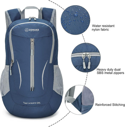 ZOMAKE Ultra Lightweight Packable Backpack 25L - Foldable Hiking Backpacks Water Resistant Small Folding Daypack for Travel(Navy Blue)