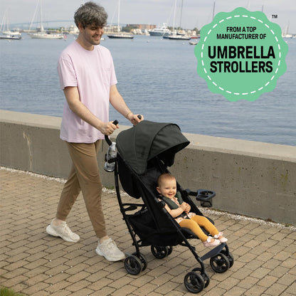 Summer Infant Ingenuity 3Dlite Convenience Stroller, Green–Lightweight Stroller with Aluminum Frame, Large Seat Area, 4 Position Recline, Extra Large Storage Basket–Infant Stroller for Travel & More