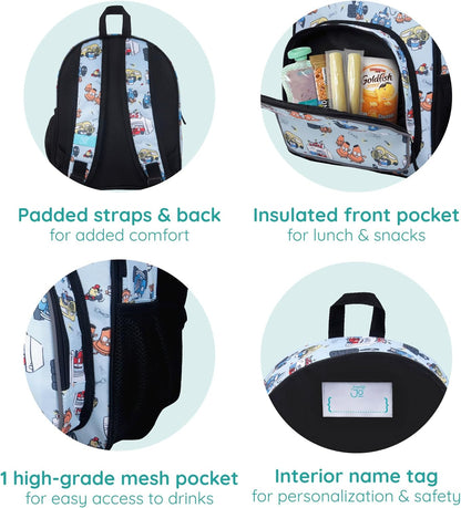 Wildkin JumpOff Jo 12-inch Kids Backpack – Lightweight, Durable Toddler Bag - Jo's Garage
