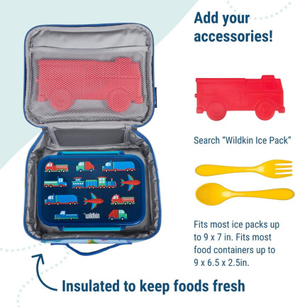 Wildkin Kids Insulated Lunch Box – Durable and Reusable for School & Travel - Modern Construction