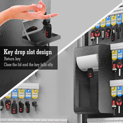 WeHere 56 Keys Lock Box, Key Cabinet with Key Drop Slot, APP Bluetooth/OTP/Wi-Fi, Fixed Code/Key Unlock, Large Key Return Box for Hotel,Car Dealerships,Realtors,Office,School