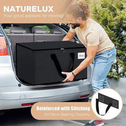 Heavy Duty Moving Bags - Extra Large Packing Bags and Storage Totes, Collapsible and Foldable Option for Moving and Storage, Black, 125 L - 18 Pack