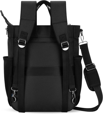 Sherpani Soleil, Anti Theft Convertible Backpack, 3 in 1 Tote Bag, Cross Body Purse, 18L Travel Backpack, Travel Gifts for Women, RFID Protection, Metal Hardware Fits 13” Laptop (Straw)