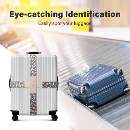 Luggage Straps for Suitcases,Adjustable Luggage Elastic Belt, Travel Essentials for Airport,Station, Vibrant Designs, Mori Girl