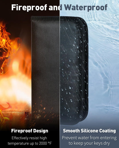 Uniclife Portable Zippered Key Case Waterproof and Fireproof Key Organizer with 12 Colorful Key Tags and Hooks Key Storage Book for Offices Real Estate Agencies Hotels and Rental Management