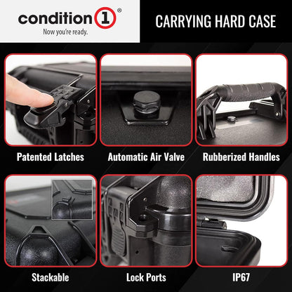 Condition 1 25" Large Heavy-Duty Protective Waterproof Hard Case, Model 024, Portable Storage Box with Customizable Foam, Camera, Tool, Hunting, Made in USA, 24.27"x19.40"x13.57" Orange