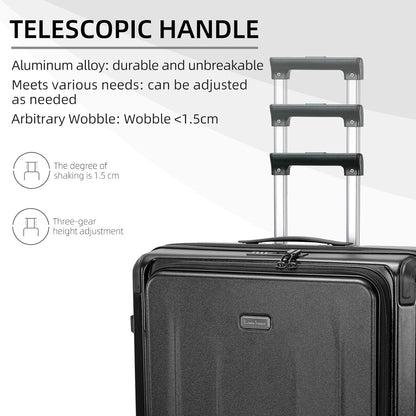 Premium Carry On Luggage, 20Inch&29 Inch Top Opening Airline Approved ABS+PC Hard Shell Suitcases with Silent Wheels, TSA Lock,Front Pocket and Wet-dry Separated Six-piece Set