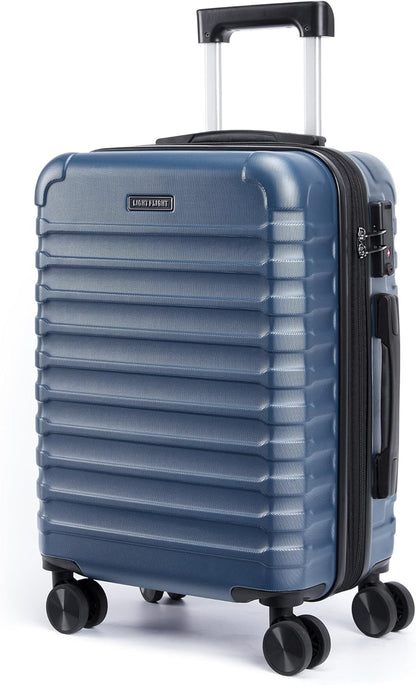 LIGHT FLIGHT Carry On Luggage 22x14x9 Airline Approved, Carry On Suitcases with Wheels, Expandable Hardside Lightweight Rolling Travel Luggage with TSA Lock 20 Inch Carryon, Royal Blue