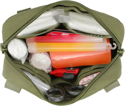Tactical Molle Admin Pouch Utility Laser Cut EDC Tool Pouch Bag Horizontal Modular Pouches Include US Flag Patch and Keychain