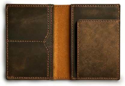 LEATHER VILLAGE Leather Passport Holder Cover – Travel Wallet with Card Slots, Vintage Passport Case for Men & Women – Cute Organizer for Travel Accessories & Documents - Distressed Brown