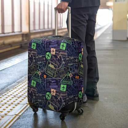 HYPER VENTURE Washable Luggage Cover - Fashion Suitcase Protector Fits 18-22 Inch Luggage (Urban Passport, S)