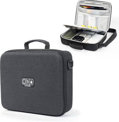 Luxtude Electronics Organizer Travel Case Large, Tech Organizers Travel Case, Hard Charger Organizers, Portable Cable Organizer, Travel Essentials for Charger/Mouse/Cash/Card, Tech Gifts