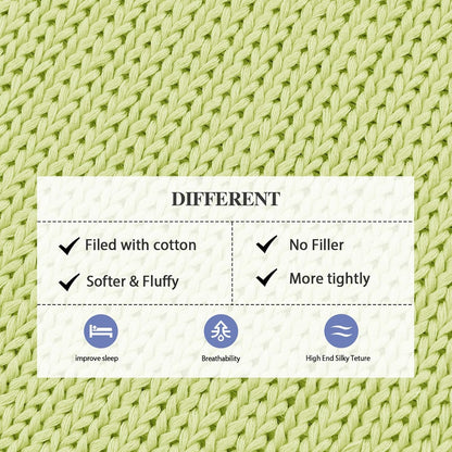 L'AGRATY Knitted Weighted Blanket - 60"x80" 20lbs Cooling Chunky Knit Heavy Blanket for Adults Braided Crochet Throw Thick Cable Yarn Knit Decorative No Beads Evenly Weighted Machine Washable