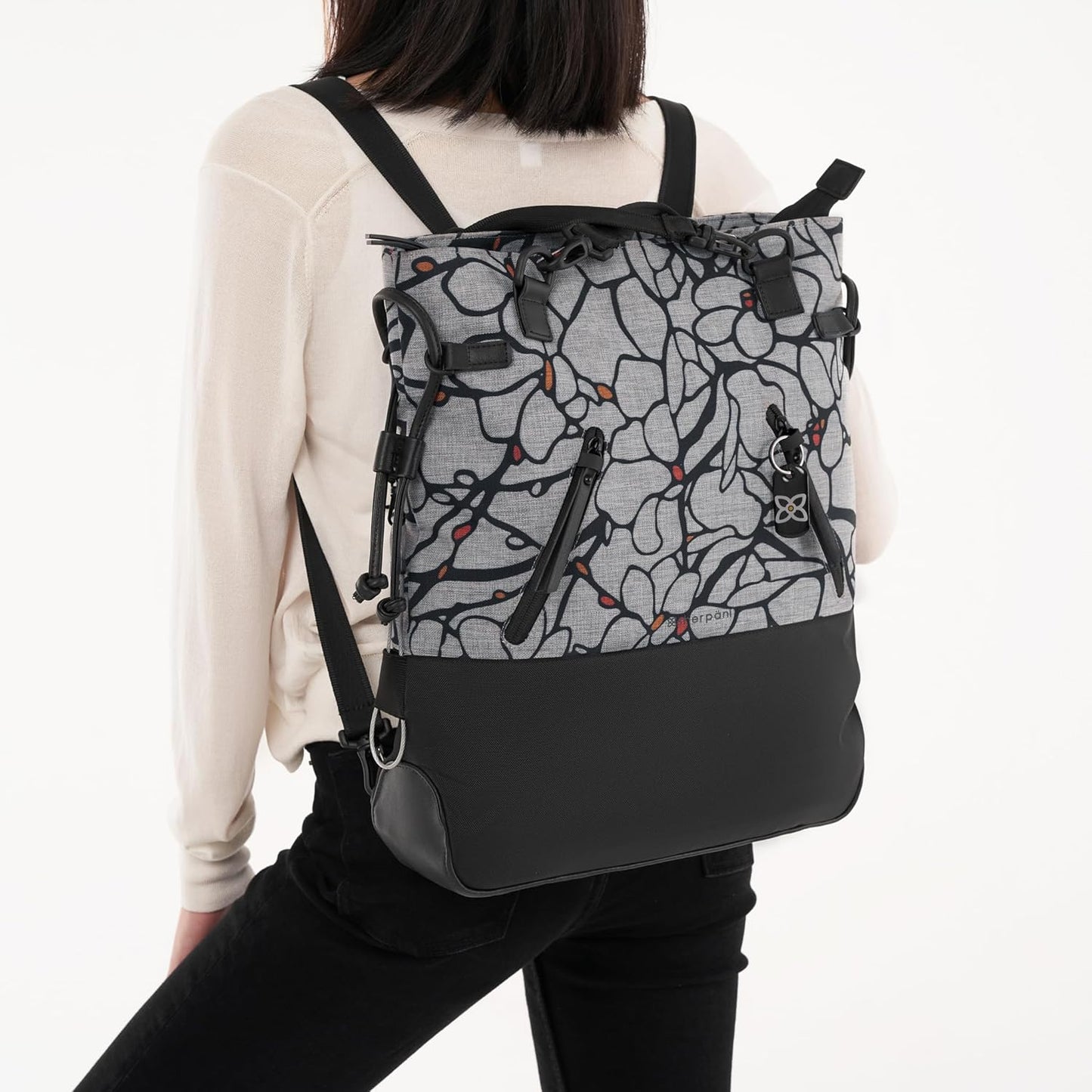 Sherpani Tempest, Anti-Theft Convertible Backpack, Teacher Tote Bag, Travel Backpack for Women, Fits 15 Inch Laptop (No Sleeve) (Sakura)