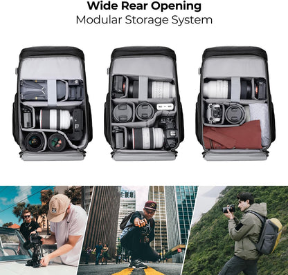 K&F CONCEPT Professional Camera bags for photographers 25L Large Capacity Camera Case Waterproof Photography Camera Backpack for Dslr Cameras