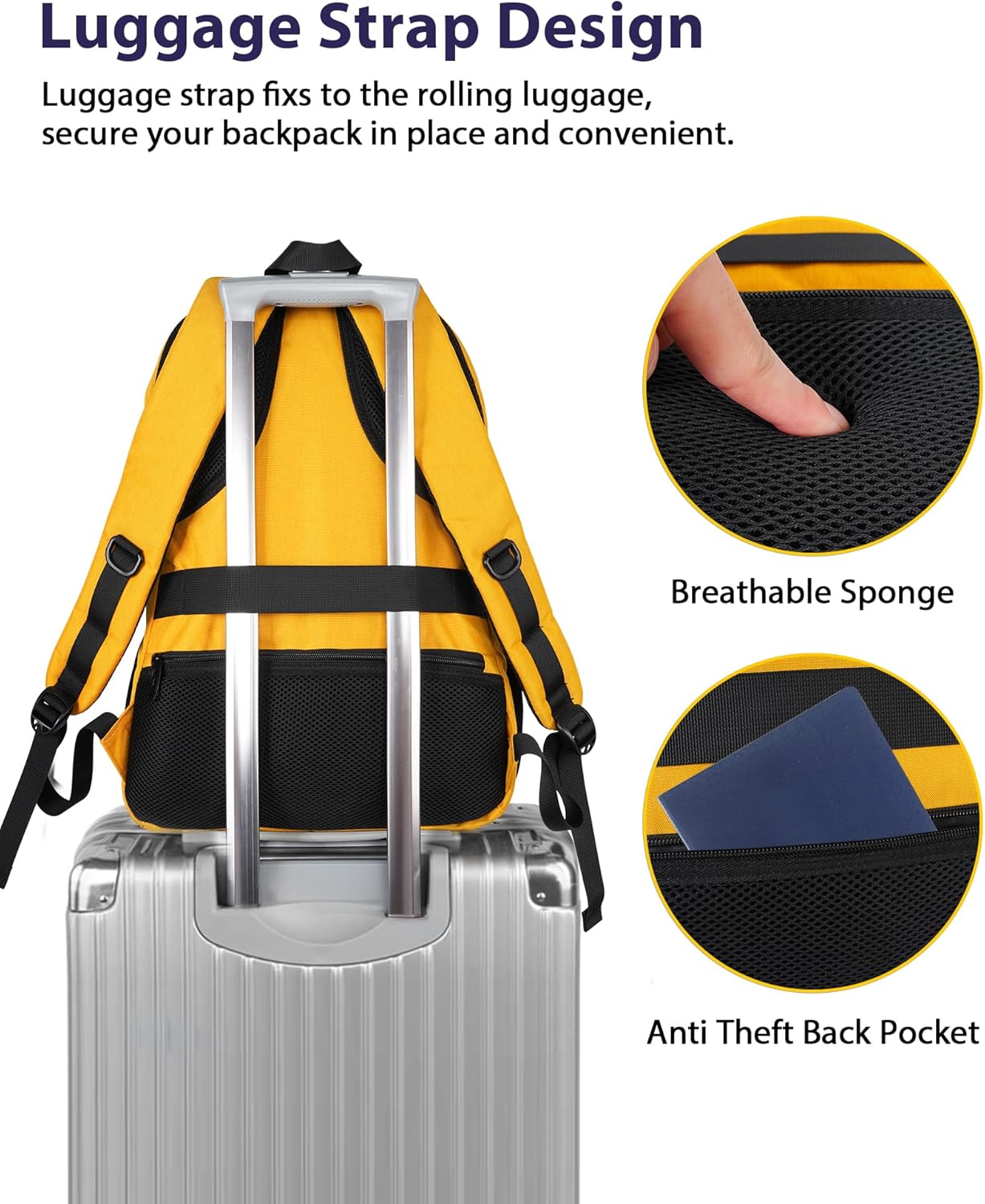 MATEIN 18.4 Inch TSA Approved Backpack, Extra Large 50 L Outdoor Carryon Backpack with Seperated Laptop Compartment, Work Travel Daypack with USB Charging Port, Creative Gifts for Men Women