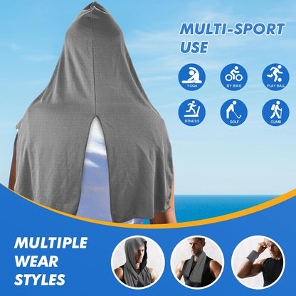 3 Pack Cooling Hoodie Towels for Neck and Face, UPF 50 Sun Protection & Instant Cooling, Ice Towels for Hot Weather, Soft Breathable Towel for Sport, Work Out, Gym, Camping & More Activities