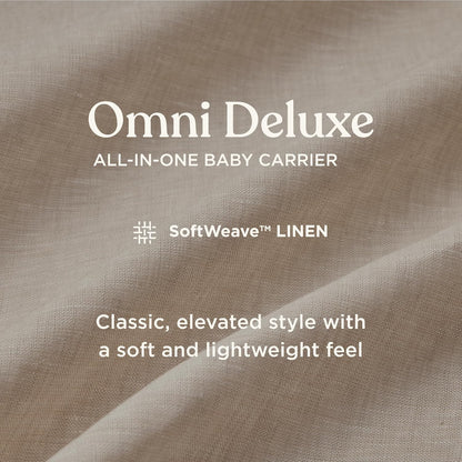Ergobaby Omni Deluxe Baby Carrier Newborn to Toddler - Breathable Baby Carriers for Summer - All-Position Carrier with Enhanced Lumbar Support & Airflow (7-45 Pounds), Natural Linen