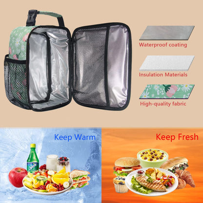 Hap Tim Insulated Lunch Bag Women, Reusable Lunch Box for Women & Men, Adluts Lunchbox for Office Work, Portable Lunchbag, Green Floral（18654-GF）