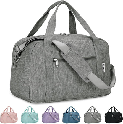 Narwey 18" Carry on Bag Underseat Luggage for Airplane Spirit Airlines Personal Item Bag Travel Duffel Bag Small Gym Bag Weekender Overnight Bag with Wet Pocket for Women and Men (Grey)