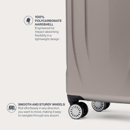 Travelpro Pathways 3 Hardside Expandable Luggage, 8 Spinner Wheels, Lightweight Hard Shell Suitcase 3 Piece Set (21/25/28), Champagne