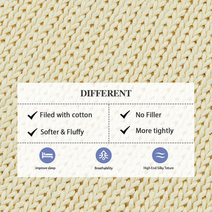 L'AGRATY Heavy Weighted Blanket - 50"x60", 10lbs Cooling Chunky Knit, Braided Crochet Throw with Thick Cable Yarn, Machine Washable
