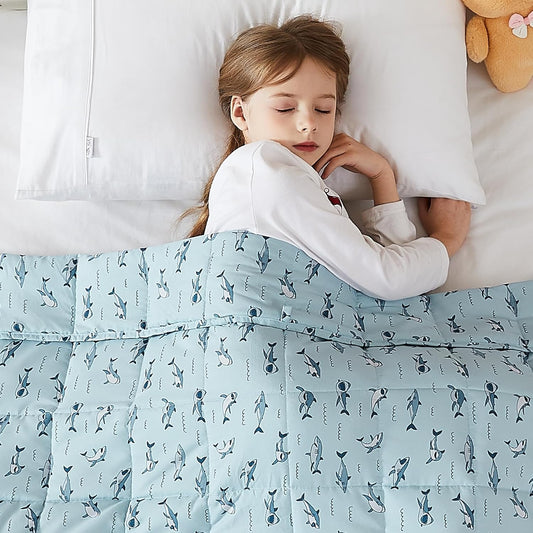 L'AGRATY Weighted Blanket - 36"x48" 5lbs Weighted Blanket Microfiber Material with Glass Beads Small Blanket for All-Season Summer Fall Winter Soft Thick Blanket